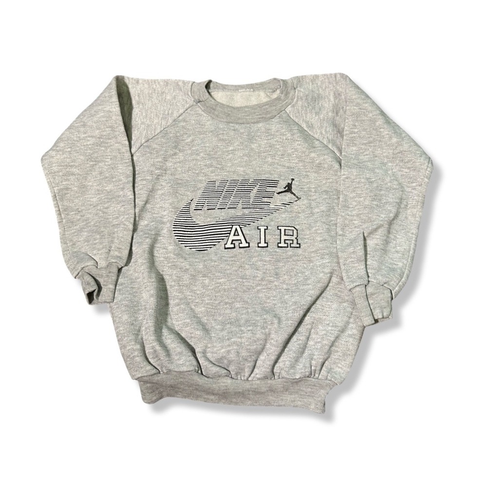 Nike Air Jordan Sweatshirt Kids Medium Gray Excellent Vintage Graphic Pullover